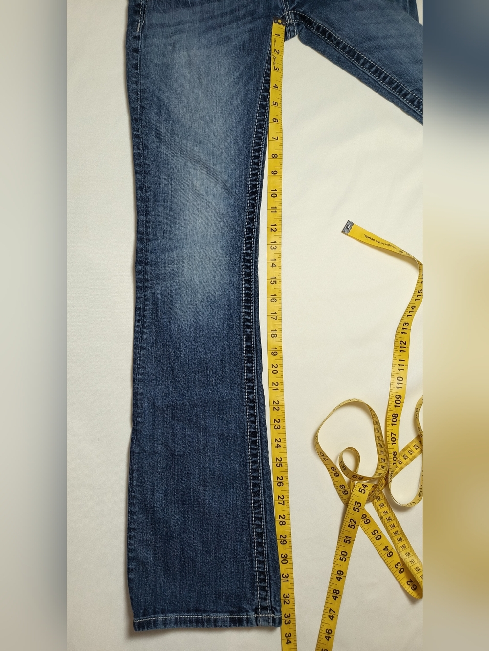 Miss Me Jeans Size 28x35 Faded Embellished Bootcut, Low-rise Contrast Itching. - Picture 8 of 15